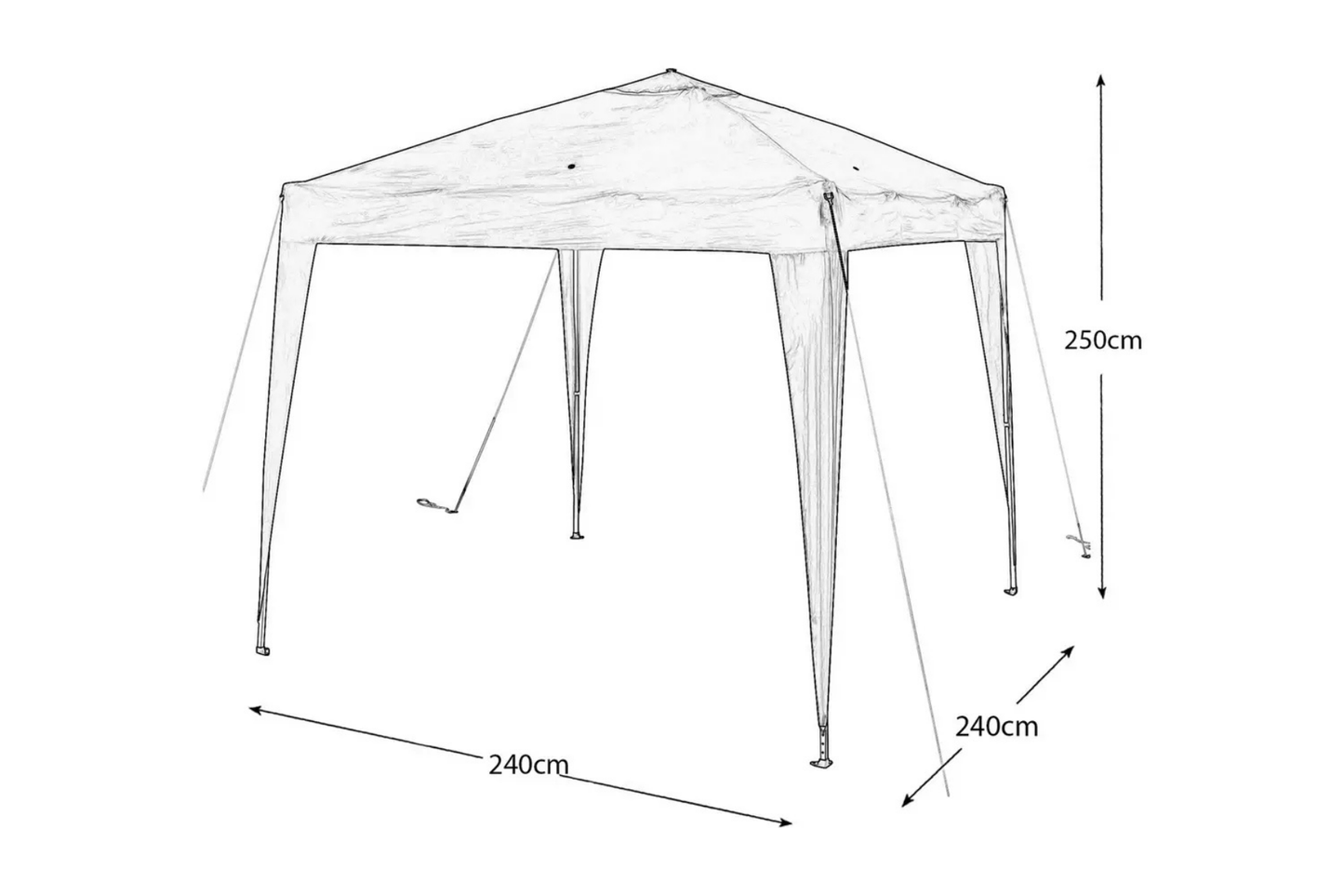 2.4m x 2.4m Gazebo - without sides